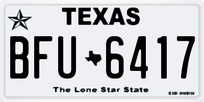 TX license plate BFU6417