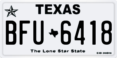 TX license plate BFU6418