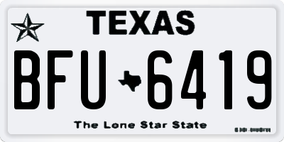 TX license plate BFU6419