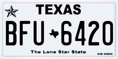 TX license plate BFU6420