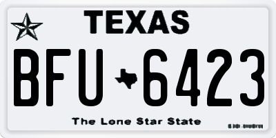 TX license plate BFU6423