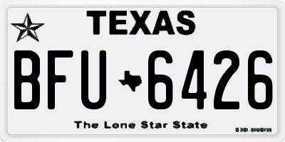 TX license plate BFU6426