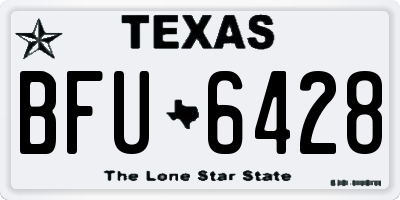 TX license plate BFU6428