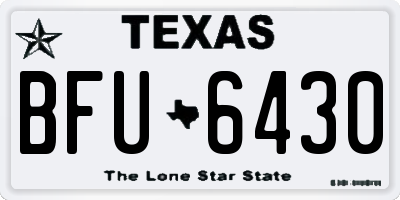 TX license plate BFU6430