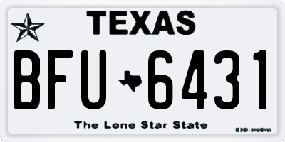 TX license plate BFU6431