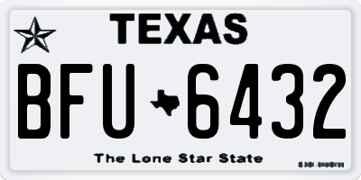 TX license plate BFU6432