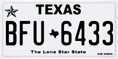 TX license plate BFU6433
