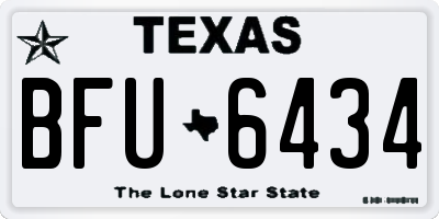 TX license plate BFU6434