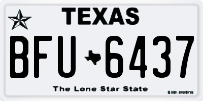 TX license plate BFU6437