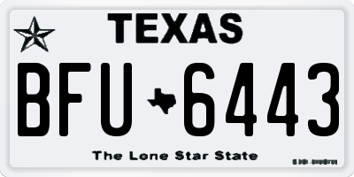 TX license plate BFU6443