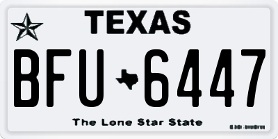 TX license plate BFU6447