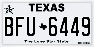 TX license plate BFU6449