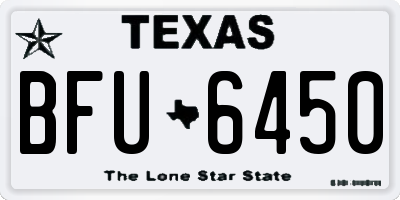 TX license plate BFU6450