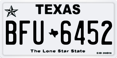TX license plate BFU6452
