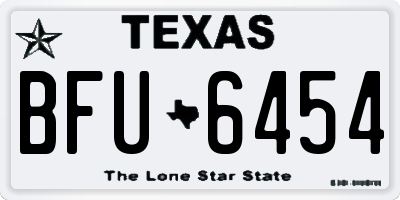 TX license plate BFU6454