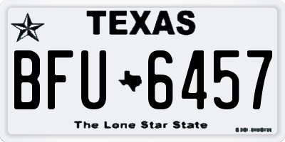TX license plate BFU6457