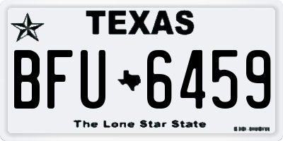 TX license plate BFU6459