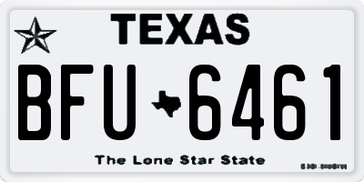 TX license plate BFU6461