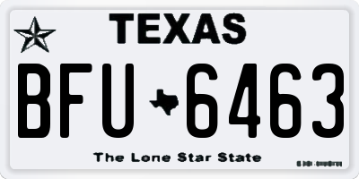 TX license plate BFU6463