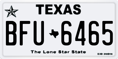 TX license plate BFU6465