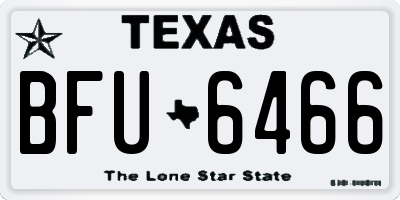 TX license plate BFU6466