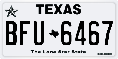 TX license plate BFU6467
