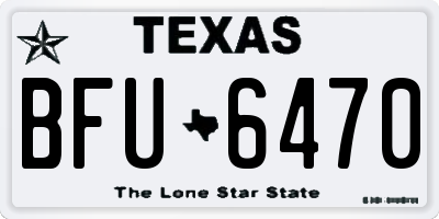 TX license plate BFU6470