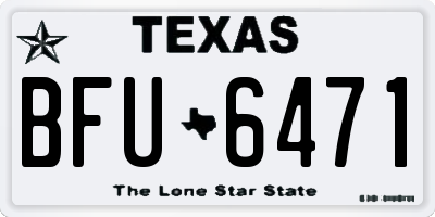 TX license plate BFU6471