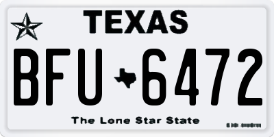TX license plate BFU6472