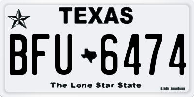 TX license plate BFU6474