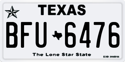 TX license plate BFU6476