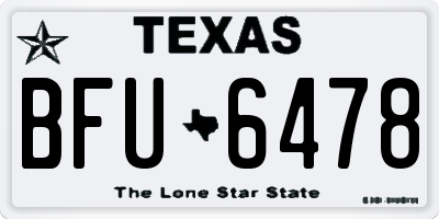 TX license plate BFU6478