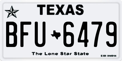 TX license plate BFU6479