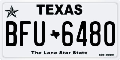 TX license plate BFU6480