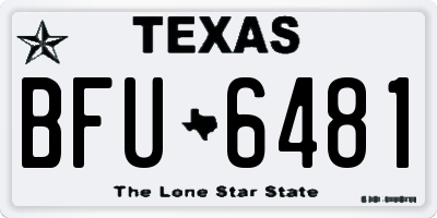 TX license plate BFU6481