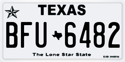 TX license plate BFU6482