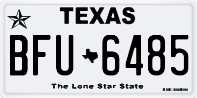 TX license plate BFU6485