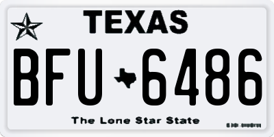 TX license plate BFU6486