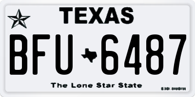TX license plate BFU6487