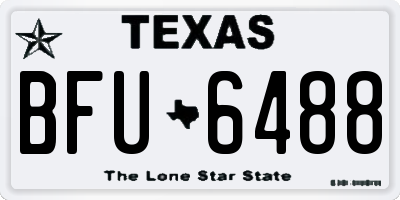 TX license plate BFU6488