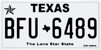 TX license plate BFU6489