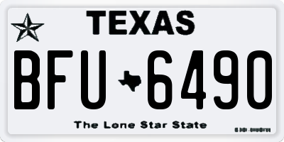 TX license plate BFU6490