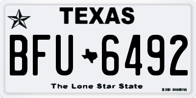 TX license plate BFU6492