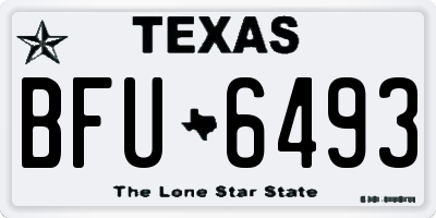 TX license plate BFU6493