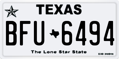 TX license plate BFU6494