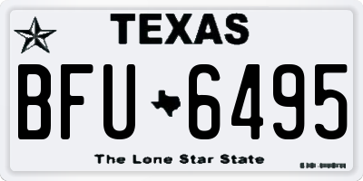 TX license plate BFU6495