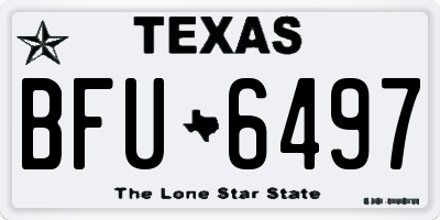 TX license plate BFU6497