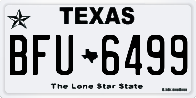 TX license plate BFU6499