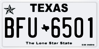 TX license plate BFU6501