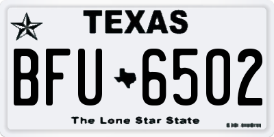 TX license plate BFU6502
